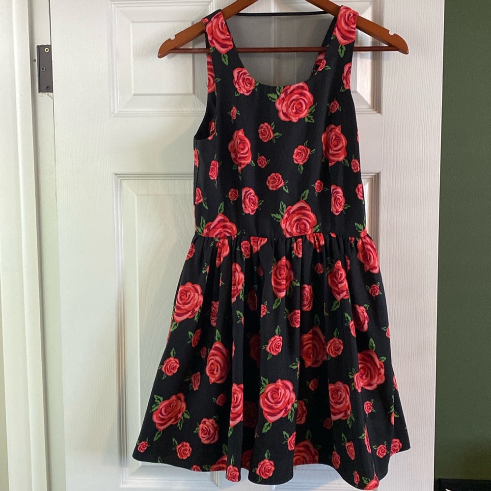 Forever 21 - Size Small - Rose Print Mesh Back Dress